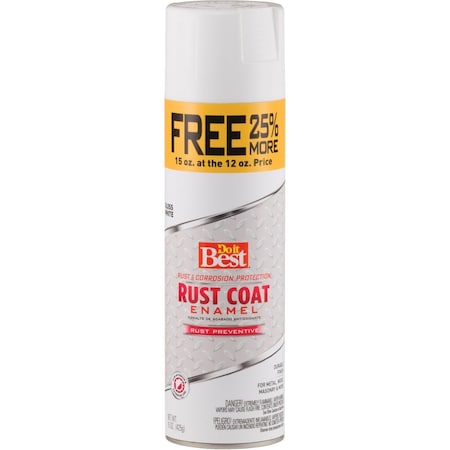 All-Source Rust Coat Enamel Gloss White 15 Oz. Anti-Rust Spray Paint 203614D